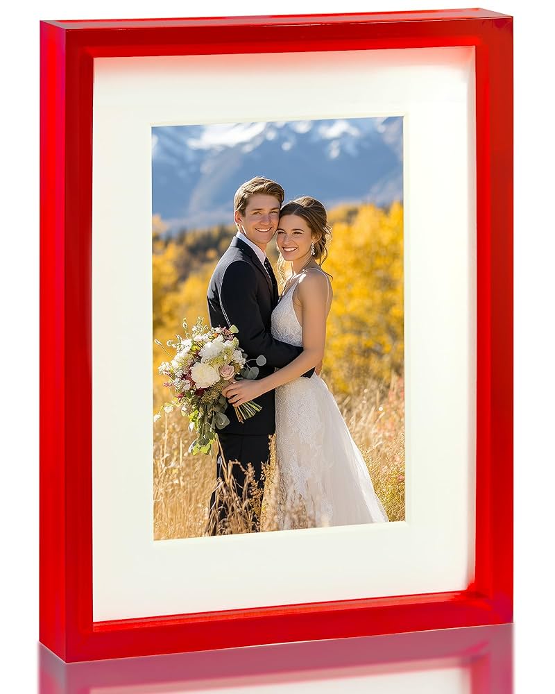 Amazon.co.jp: FARWAYVIEW レッド 6x8 アクリル写真フレーム